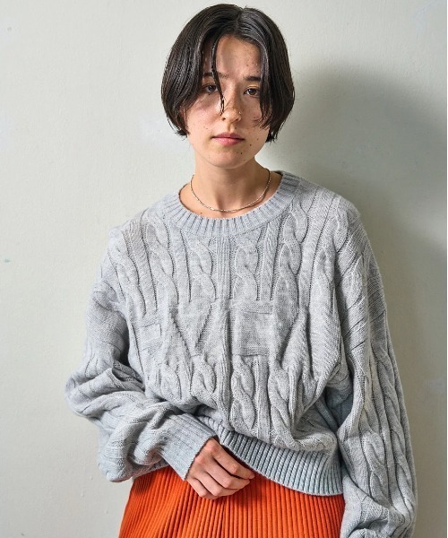 ニット セーター RVCA レディース RVCA CABLE KNIT TOP セーター/ルーカロゴケーブルニット レディース