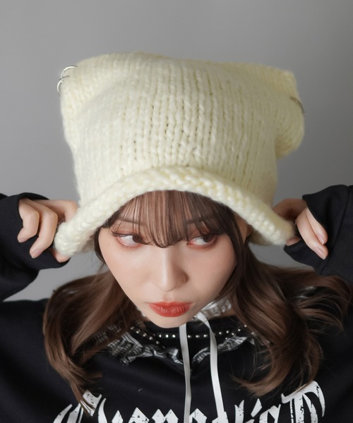 Amazon | [§Bg3] Bg3 猫耳ニット帽 猫耳 帽子 サブカル系 y2k