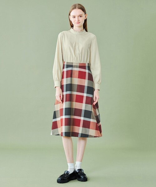 BLUE LABEL CRESTBRIDGE　ノバチェック　ティアード　ワンピ BLUE LABEL CRESTBRIDGE ノバチェック ティアード ワンピ