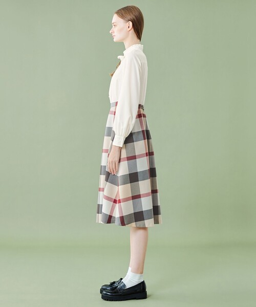 【状態良好】ブルーレーベルクレストブリッジ☆チェックブライト起毛コンビドレス BLUE LABEL / BLACK LABEL CRESTBRIDGE｜クレストブリッジチェック