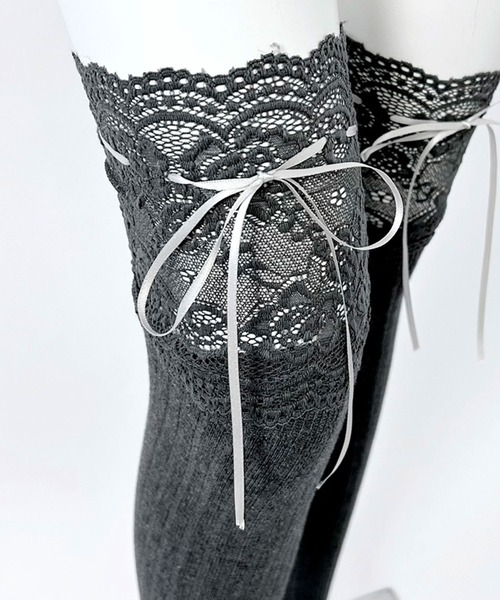 DearMyLoveRose（ディアマイラブローズ） 靴下 レースリブニー