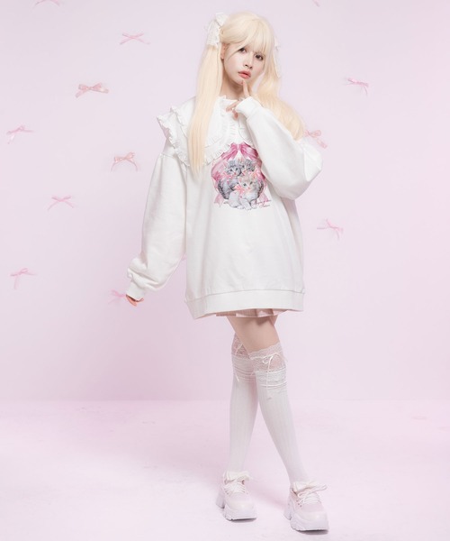 DearMyLoveRose（ディアマイラブローズ） 靴下 レースリブニー