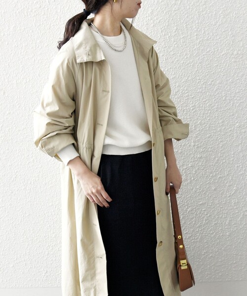 SHIPS any コート アウター any:「洗濯機可能」スタンドカラー