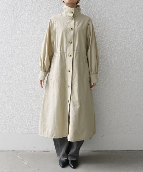 マルニ　2024　ロングコート　後ろギャザー　ハイネック　ドローコード　撥水 マルニ 2024 ロングコート 後ろギャザー ハイネック ド