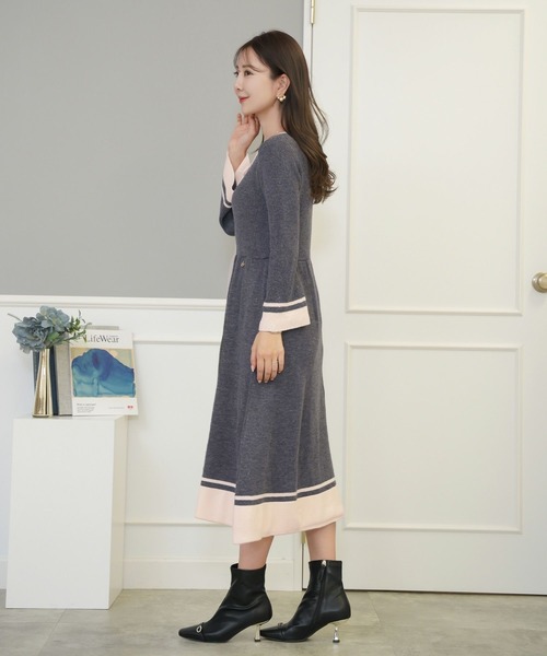 le reve vaniller（ル レーヴ ヴァニレ） ワンピース バイカラー