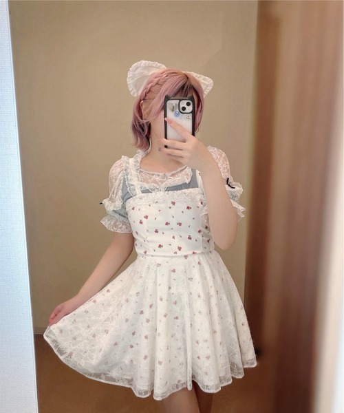 Ank Rouge（アンクルージュ） ワンピース リボンとお花のキャミ
