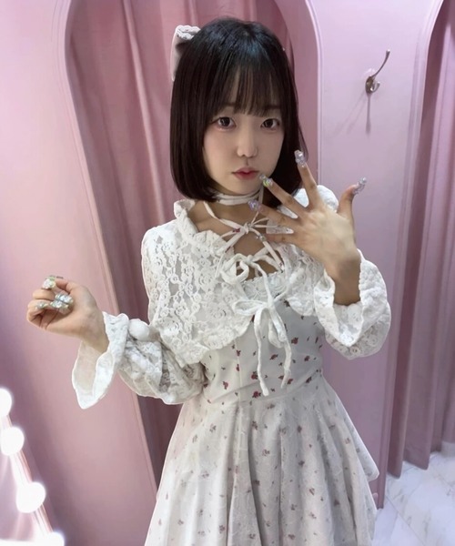 Ank Rouge（アンクルージュ） ワンピース リボンとお花のキャミ 