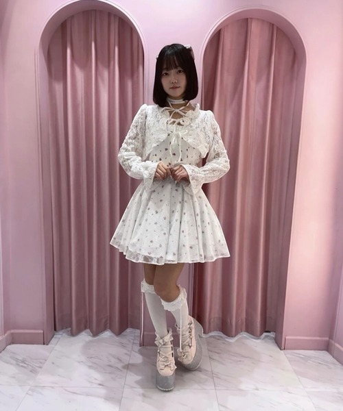 Ank Rouge（アンクルージュ） ワンピース リボンとお花のキャミ 