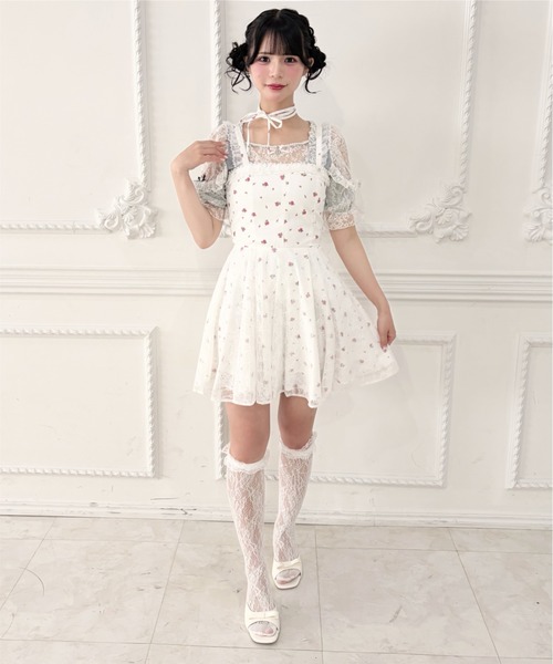 Ank Rouge（アンクルージュ） ワンピース リボンとお花のキャミ