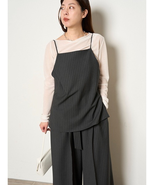 MIESROHE tシャツ アシンメトリーギャザーTOPS レディース