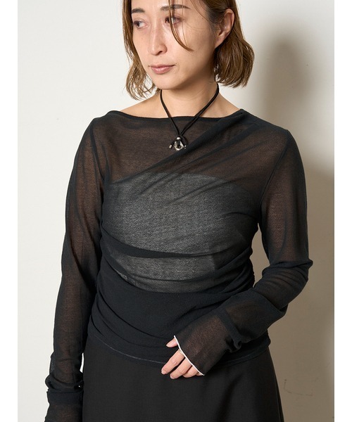 MIESROHE/アシンメトリーギャザートップス MIESROHE｜アシンメトリーギャザーTOPS | Rakuten Fashion(楽天