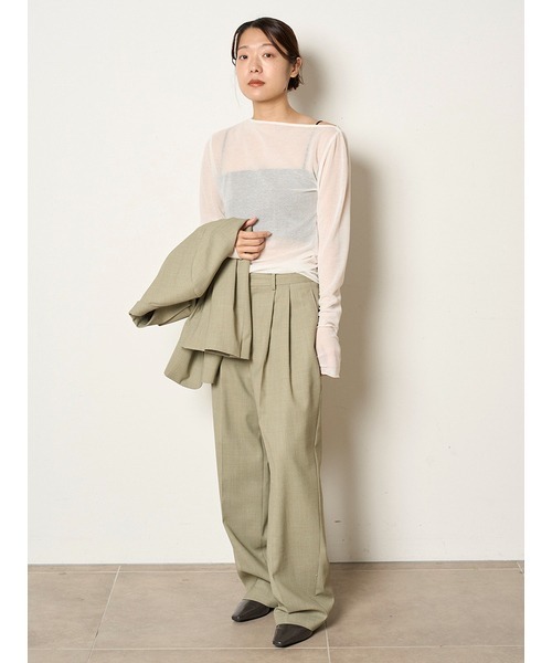 MIESROHE/アシンメトリーギャザートップス アシンメトリーギャザーTOPS(カットソー)｜トップス