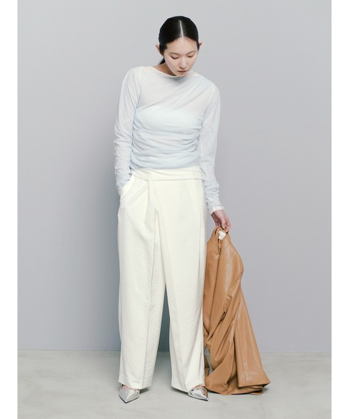 MIESROHE/アシンメトリーギャザートップス アシンメトリーギャザーTOPS(カットソー)｜トップス