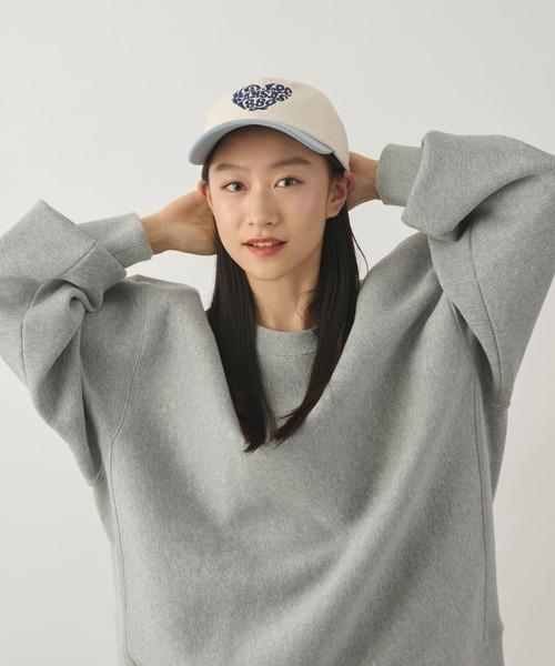 リーフパターン 八角帽子 マリーンキャップ Lee（リー） キャップ 帽子 レタリングロゴ ハートマーク刺繍コットン