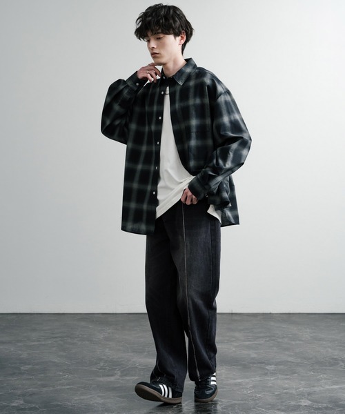 Rocky Monroe ジーンズ センターライン ストレートワイドデニム