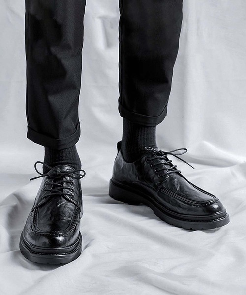 ★新品★ロングノーズ モンク プレーントウ 26CM BL ヒール高 ◆