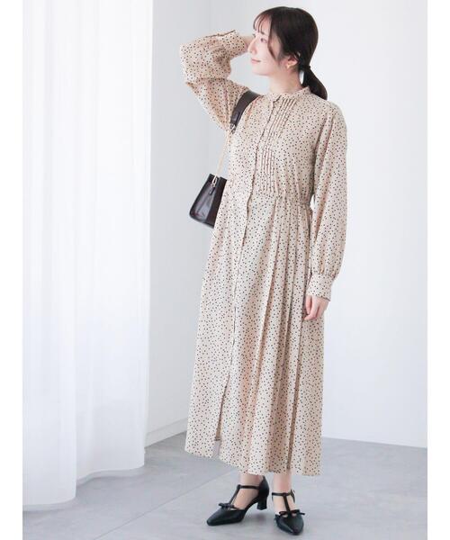 Te chichi TERRASSE ワンピース 切替サイドプリーツワンピース