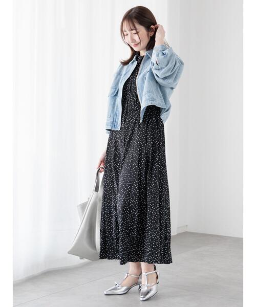 Te chichi TERRASSE ワンピース 切替サイドプリーツワンピース