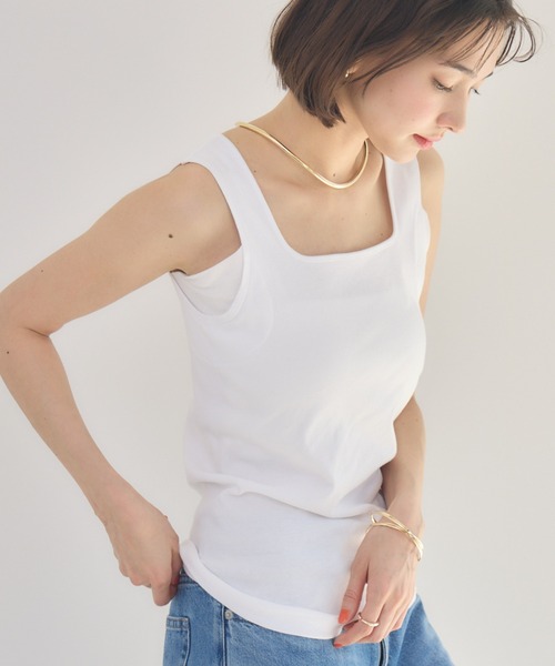 タンクトップ ノースリーブ 「KATHARINE ROSS」「Made in Japan」ファッションアドバイザー監修！サラリストスクエアタンクトップ