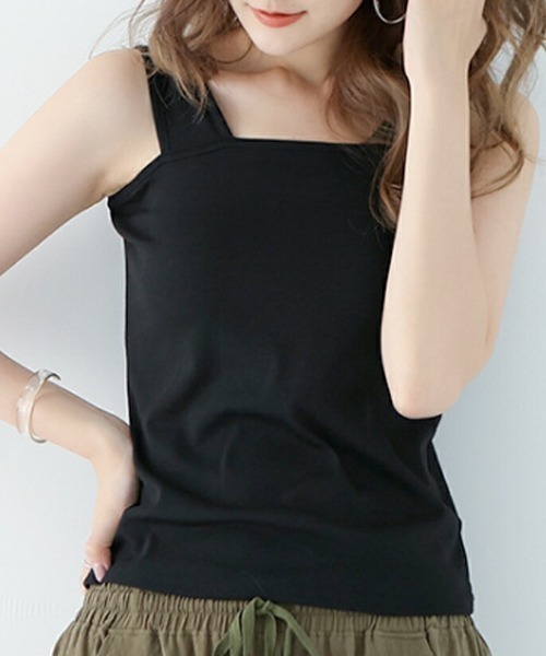 ★美品 BLAMINK黒タンクトップ 0 ノースリーブシャツ ブラック Tシャツ FOLLOWIN（フォロウィン） タンクトップ ノースリーブ 「UNISEX