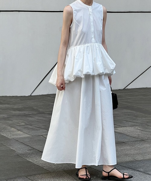 SUWDEE ワンピース peplum balloon sleeveless one piece : ZOZOTOWN
