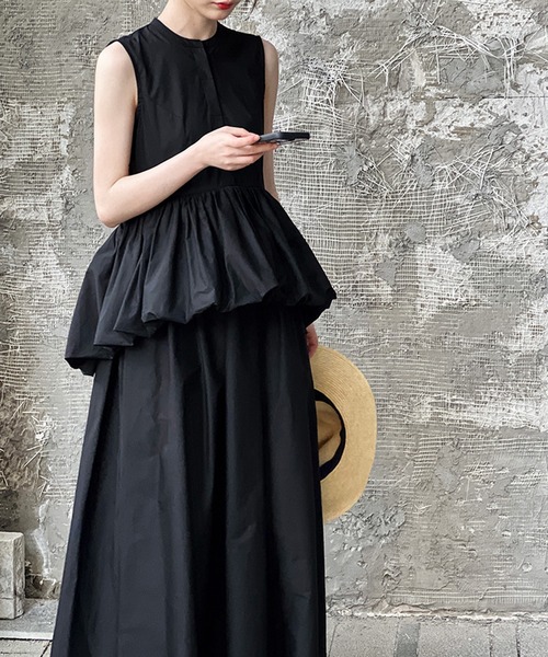 SUWDEE ワンピース peplum balloon sleeveless one piece : ZOZOTOWN