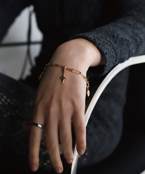 TEN. ブレスレット 18KGP レクトチェーンブレスレット レディース