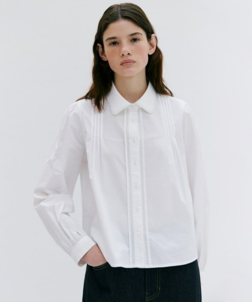 ブラウス シャツ lace point pintuck blouse レディース