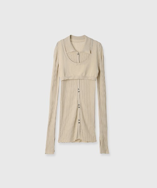 ニット セーター KNIT BUSTIER LONG  SHIRTS/ニットビスチェロングシャツ レディース