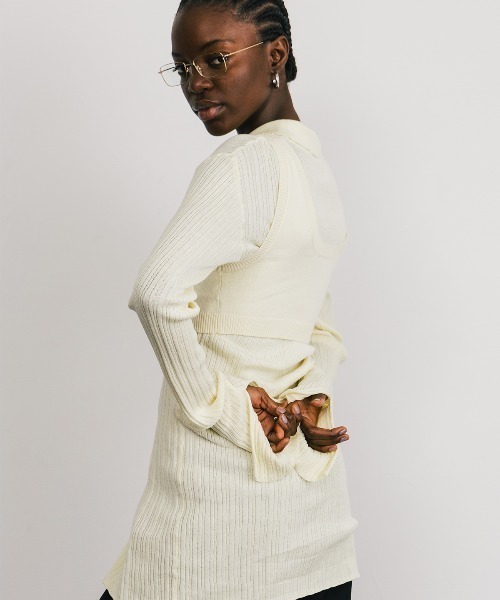 CREDONA（クレドナ） ニット セーター KNIT BUSTIER LONG SHIRTS
