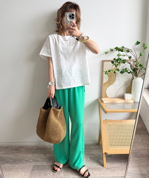 LBC ブラウス シャツ ペイズリー刺繍ブラウス レディース