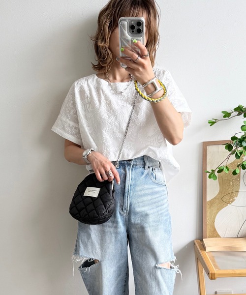 レオナール スポーツ 新品タグ付き トップス ペイズリー RODEO CROWNS WIDE BOWL | BACK刺繍ロングTシャツ (Tシャツ