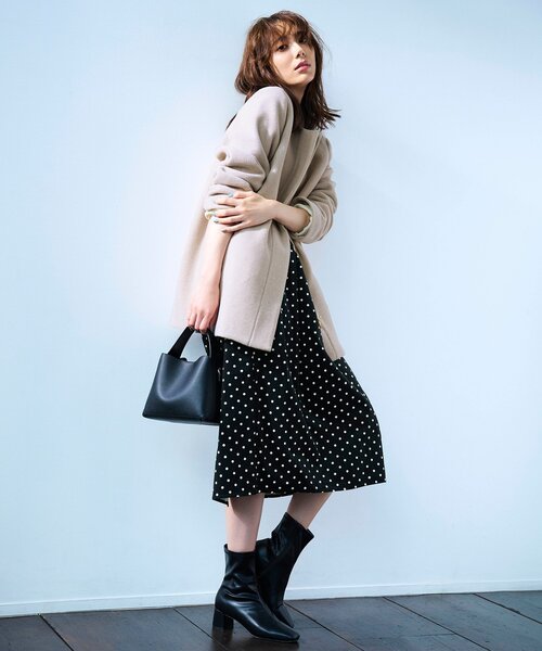 「OPAQUE.CLIP」 ノーカラーコート 38 グレー レディース_画像4