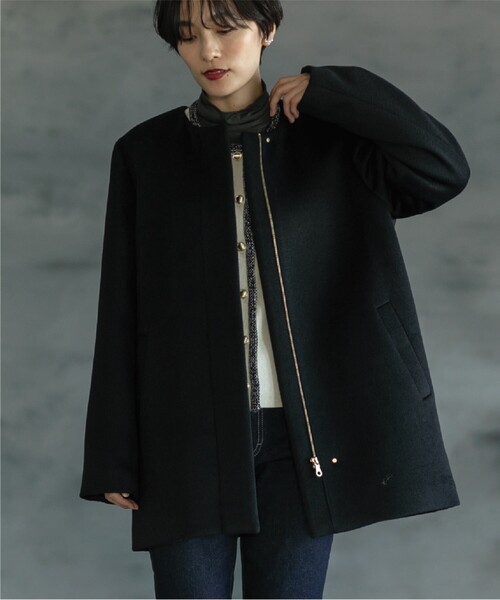 「OPAQUE.CLIP」 ノーカラーコート 38 グレー レディース_画像7