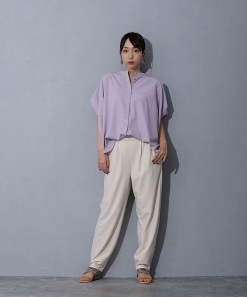 NICOLE white ブラウス シャツ 袖タックブラウス レディース