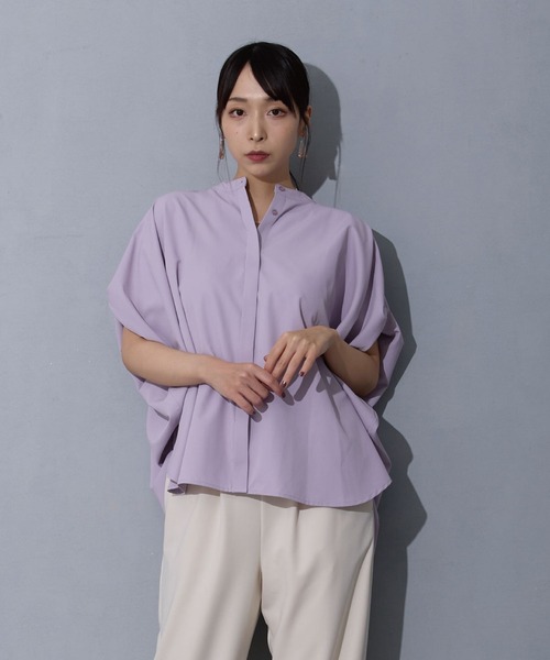 NICOLE white ブラウス シャツ 袖タックブラウス レディース