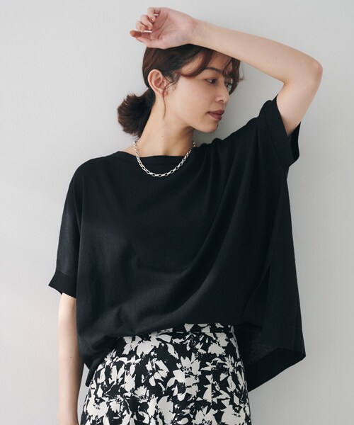 UNTITLED ニット セーター 「体型カバー/手洗い可」コットン