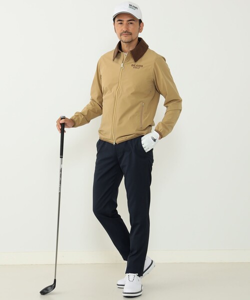 【美品】 BEAMS GOLF (L) プリマロフト フード ブルゾン オリーブ BEAMS GOLF（ビームスゴルフ）の「BEAMS GOLF ORANGE LABEL / プリマ
