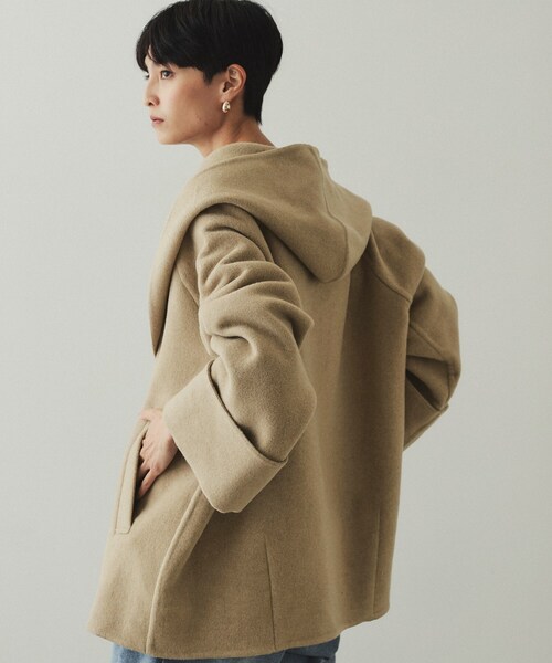 ✨未使用　オペークドットクリップ【40】フード付きジャケット ノーカラーコート OPAQUE.CLIP（オペークドットクリップ） ジャケット 40 グレー