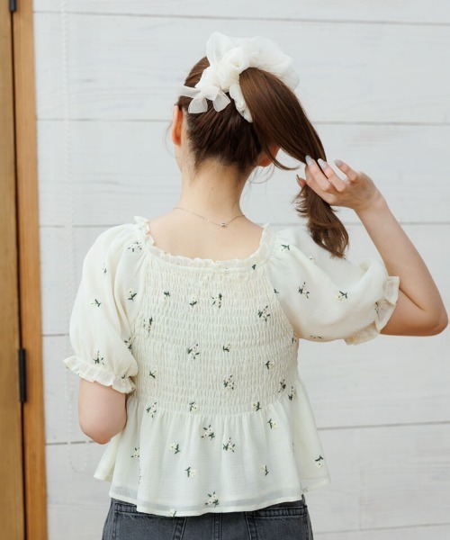 ブラウス シャツ FLOATING FLOWER ブラウス レディース flower（ファッション） ブラウス シャツ バタフライブラウス
