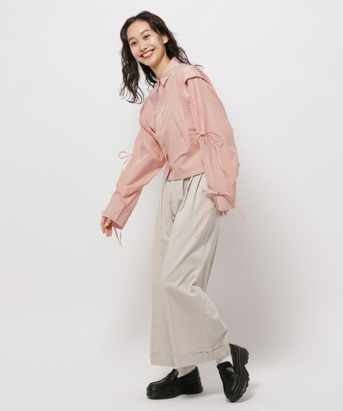 トップス nico niko and… 「niko and」 長袖シャツ SHORT ブルー レディース