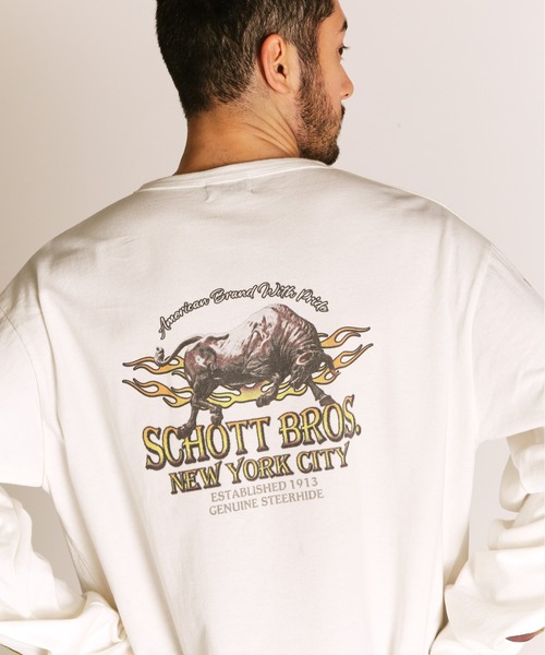 Schott N.Y.C（ショット） tシャツ Schott/ショット/FIRE PTTERN