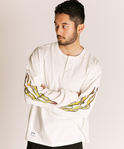 Schott N.Y.C（ショット） tシャツ Schott/ショット/FIRE PTTERN