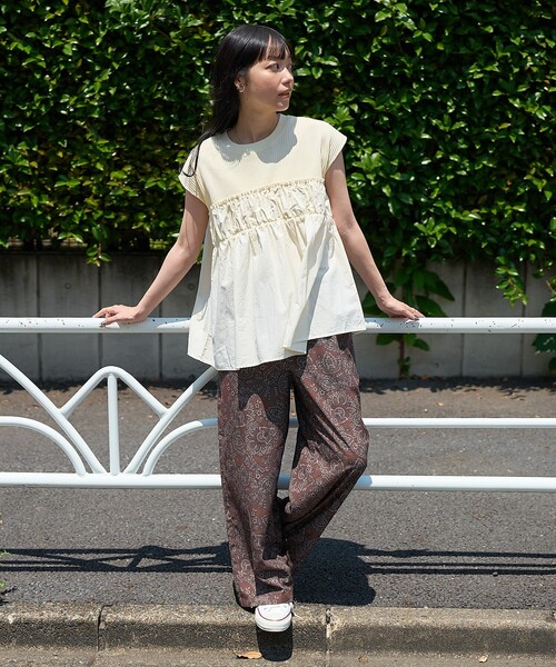 パン様 FREAK'S STORE パンツ ペイズリー イージーパンツ レディース