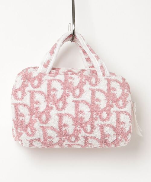 美品　Dior トロッター　パイル生地　ハンドバッグ　ピンク Christian Dior 「Christian Dior」 トロッター パイル