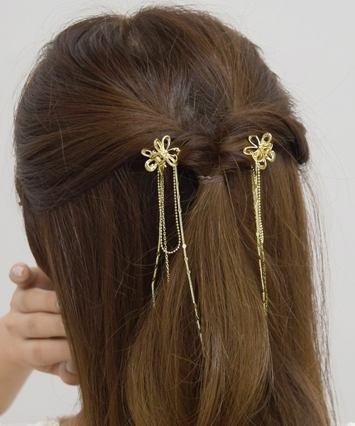 Flowering（フラワーリング） ヘアクリップ フラワー/ハート×パール