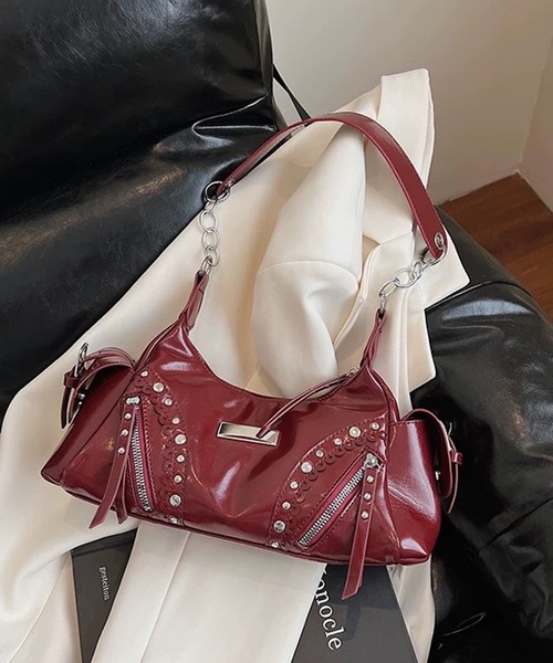 pumpkin port ショルダーバッグ バッグ スタッズ付 フリルデザイン