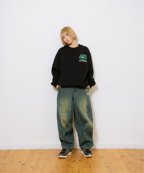 kaoyorinakami トレーナー スウェット KYRN big flower sweat / KYRN