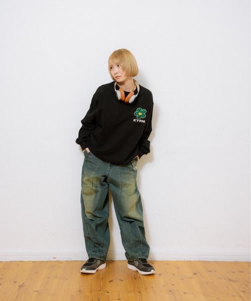 kaoyorinakami トレーナー スウェット KYRN big flower sweat / KYRN