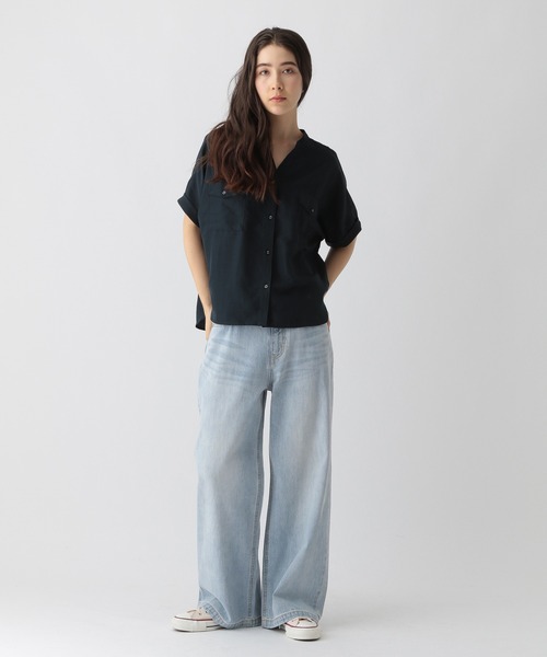 「saloon」 半袖ブラウス FREE オフホワイト レディース_画像3